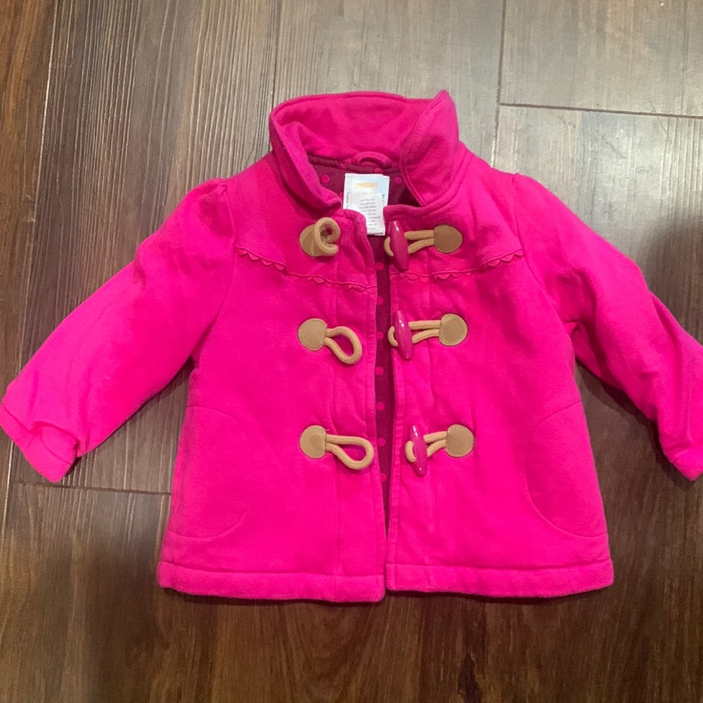 Gymboree 12-24 coat girls fuschia with toggles